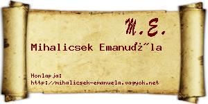 Mihalicsek Emanuéla névjegykártya